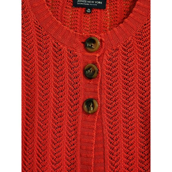 SWEATER-JONES NEW YORK SIGNATURE PETITE-Rust-Chevron Stitch-SIZE P-SML - Picture 8 of 16